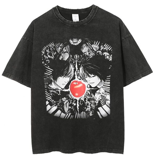 men's t-shirts death note anime printed t shirt men hip hop washed harajuku oversized for streetwear tees cotton 2021, White;black
men's t-shirts death note anime printed t shirt men hip hop washed harajuku oversized for streetwear tees cotton 2021, White;black
