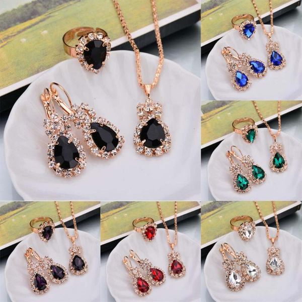 earrings & necklace water drop white blue red purple black rhinestones jewelry sets for women pendant/necklace/earrings/rings, Silver
earrings & necklace water drop white blue red purple black rhinestones jewelry sets for women pendant/necklace/earrings/rings, Silver