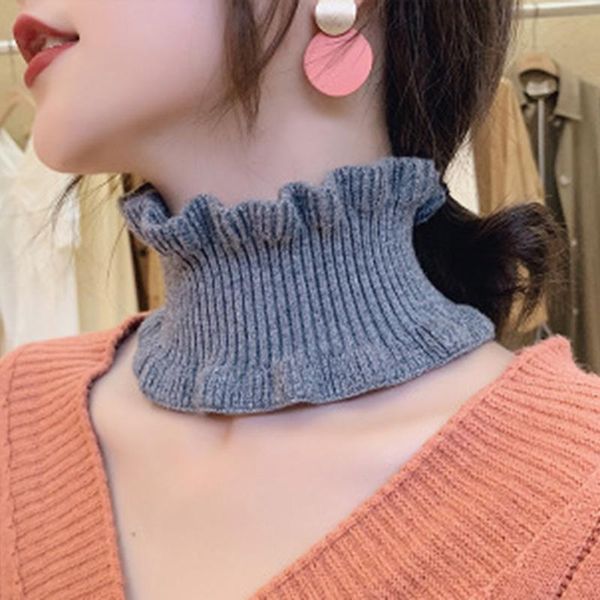 scarves cashmere collar women's knitted wool stretch high decorative neck warm scarf ruffled soft false hair with turban c2, Blue;gray
scarves cashmere collar women's knitted wool stretch high decorative neck warm scarf ruffled soft false hair with turban c2, Blue;gray
