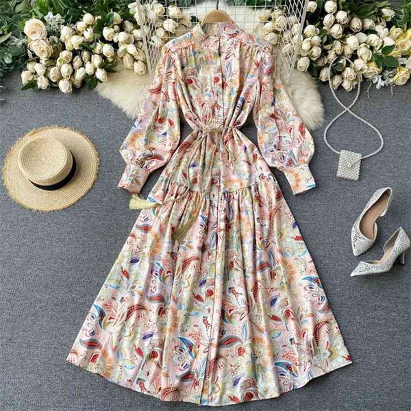 spring fashion maxi vestidos female stand-up collar lantern sleeve printing temperament slim dress c336 210507, Black;gray
spring fashion maxi vestidos female stand-up collar lantern sleeve printing temperament slim dress c336 210507, Black;gray