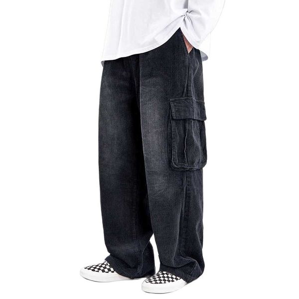 pants trend corduroy thick cargo men casual multi-pocket pants loose baggy elastic waist straight trousers plus size clothes, Black
pants trend corduroy thick cargo men casual multi-pocket pants loose baggy elastic waist straight trousers plus size clothes, Black