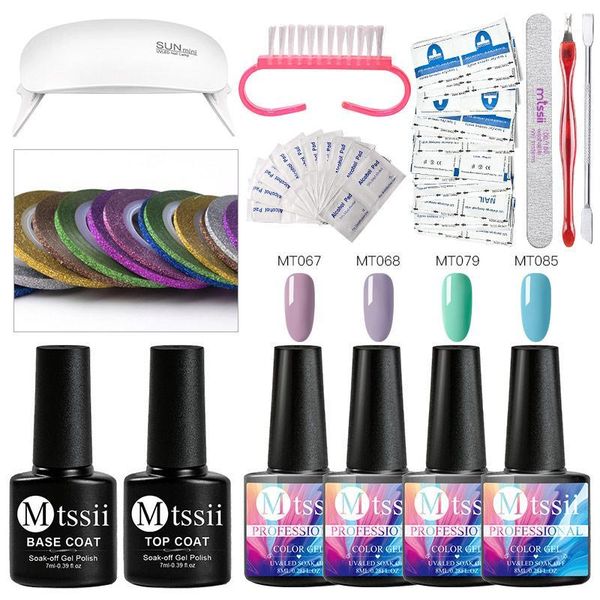 mtssii nail set uv led lamp dryer with 4pcs gel polish kit rolls striping decals foil art decorations base coat1
mtssii nail set uv led lamp dryer with 4pcs gel polish kit rolls striping decals foil art decorations base coat1