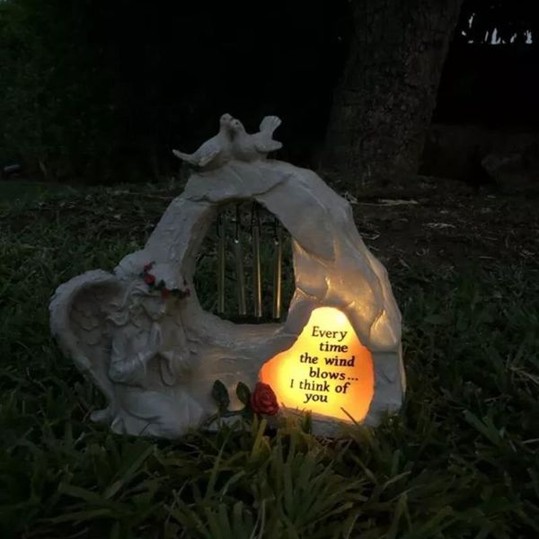 garden decorations memorial statue with wind chimes & solar led lights kneeling angel figure praying sculpture for outdoor vc
garden decorations memorial statue with wind chimes & solar led lights kneeling angel figure praying sculpture for outdoor vc