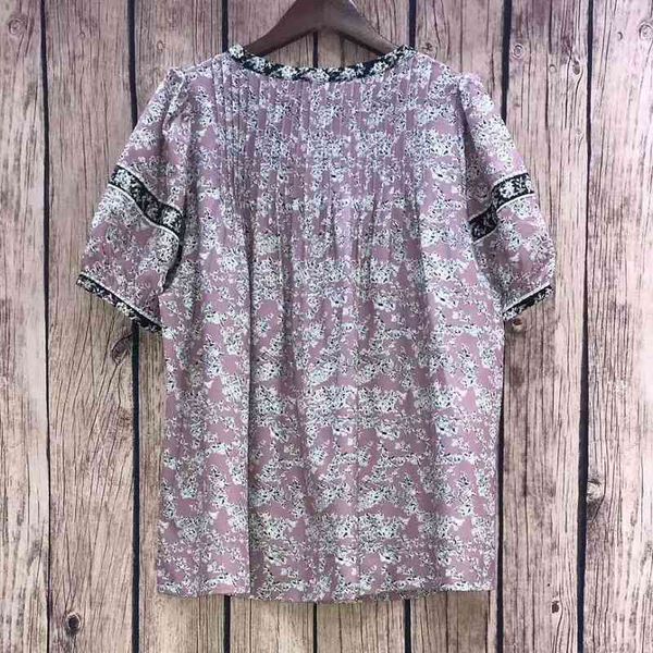 capris fashion blouses 2021 summer women vintage flower print color block patchwork short sleeve casual shirt lady, Black;gray
capris fashion blouses 2021 summer women vintage flower print color block patchwork short sleeve casual shirt lady, Black;gray