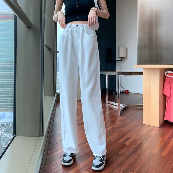 summer wide 2021 leg pants korean slim high waist loose daddy pants white straight jeans female, Blue
summer wide 2021 leg pants korean slim high waist loose daddy pants white straight jeans female, Blue
