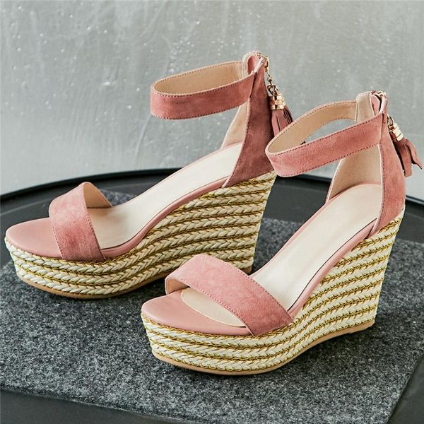 women ankle cross strap genuine leather platform wedges high heel gladiator sandals female open toe party pumps tassels shoes, Black
women ankle cross strap genuine leather platform wedges high heel gladiator sandals female open toe party pumps tassels shoes, Black