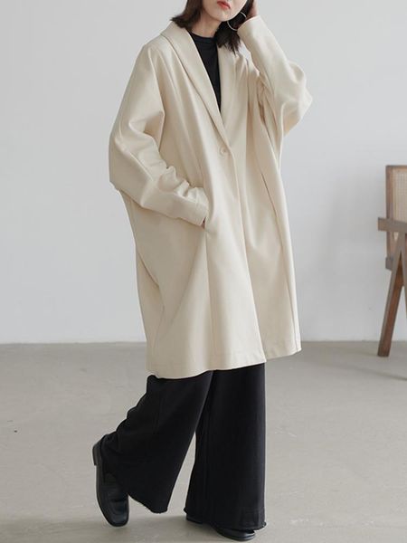 women's wool & blends 2021 spring and autumn womens temperament turn-down collar pockets solid woolen coats casual single-breasted wide, Black
women's wool & blends 2021 spring and autumn womens temperament turn-down collar pockets solid woolen coats casual single-breasted wide, Black
