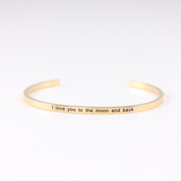 bangle stainless steel open cuff bracelets bangles gold hand imprint i love you to the moon and back inspirational mantra, Black
bangle stainless steel open cuff bracelets bangles gold hand imprint i love you to the moon and back inspirational mantra, Black