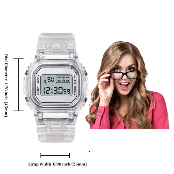 transparent digital watch square women sports electronic wrist reloj mujer clock acc003, Slivery;brown
transparent digital watch square women sports electronic wrist reloj mujer clock acc003, Slivery;brown