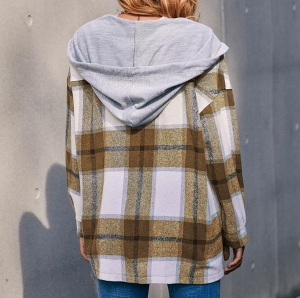 women's hoodies & sweatshirts autumn ladies hooded shirt coat, girls leisure style temperament mixed color plaid long sleeve loose sing, Black
women's hoodies & sweatshirts autumn ladies hooded shirt coat, girls leisure style temperament mixed color plaid long sleeve loose sing, Black