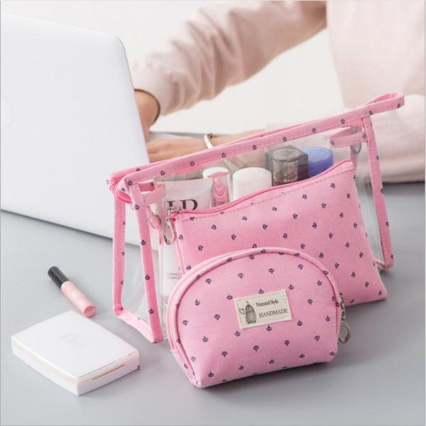 storage bags clear cosmetic bag set, 3 count