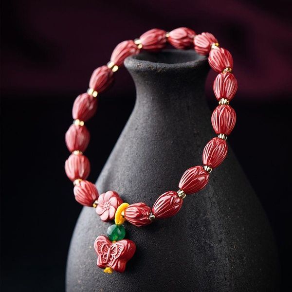 beaded, strands natural cinnabar bracelet female raw ore imperial sand red senior carved women's jewelry, Black
beaded, strands natural cinnabar bracelet female raw ore imperial sand red senior carved women's jewelry, Black