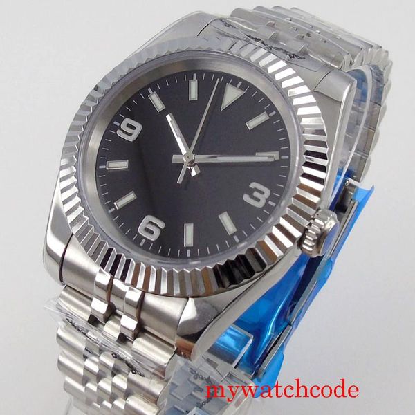 wristwatches 36mm bliger nh35a miyota 8215 movement sterile black dial fashion automatic men watch fluted bezel luminous hand sapphire glass, Slivery;brown
wristwatches 36mm bliger nh35a miyota 8215 movement sterile black dial fashion automatic men watch fluted bezel luminous hand sapphire glass, Slivery;brown