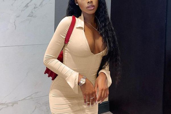 ruched v neck turn down collar skinny dress long sleeve fall spring clubwear birthday outfit women mini dresses, White;black
ruched v neck turn down collar skinny dress long sleeve fall spring clubwear birthday outfit women mini dresses, White;black
