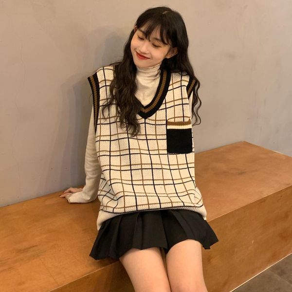 women two piece outfits vest v-neck plaid pockets pullover preppy style long sleeve t-shirt fall women's clothing vetement femme tracks, Gray
women two piece outfits vest v-neck plaid pockets pullover preppy style long sleeve t-shirt fall women's clothing vetement femme tracks, Gray
