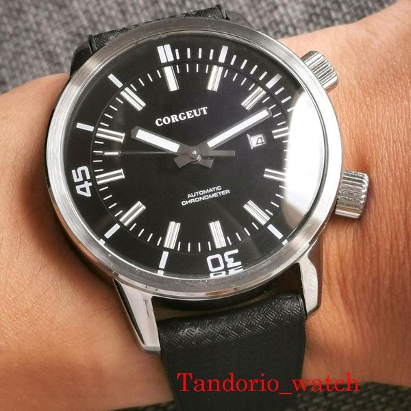 wristwatches 45mm st/miyota 8215 black/white dial mechanical automatic men watch business rubber strap, Slivery;brown
wristwatches 45mm st/miyota 8215 black/white dial mechanical automatic men watch business rubber strap, Slivery;brown