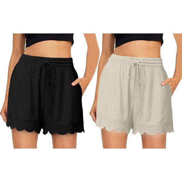 women's shorts 2pcs summer casual plus size elastic waist harajuku basic short fashion woman streetwear pants, White;black
women's shorts 2pcs summer casual plus size elastic waist harajuku basic short fashion woman streetwear pants, White;black