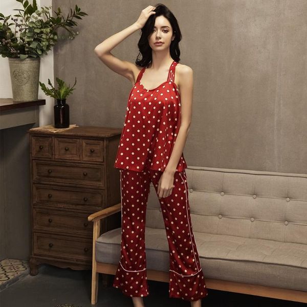 women's sleepwear 4pcs ice silk women summer pajamas set polka dot print ladies thin homewear suit satin robe long pants for female 202, Black;red
women's sleepwear 4pcs ice silk women summer pajamas set polka dot print ladies thin homewear suit satin robe long pants for female 202, Black;red