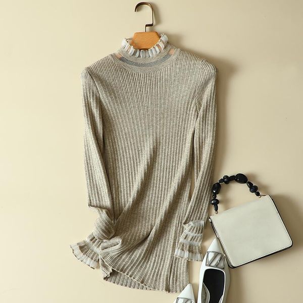 women's sweaters lace patchwork knitted women sweater and pullovers solid slim office lady elegant pulls outwear, White;black
women's sweaters lace patchwork knitted women sweater and pullovers solid slim office lady elegant pulls outwear, White;black