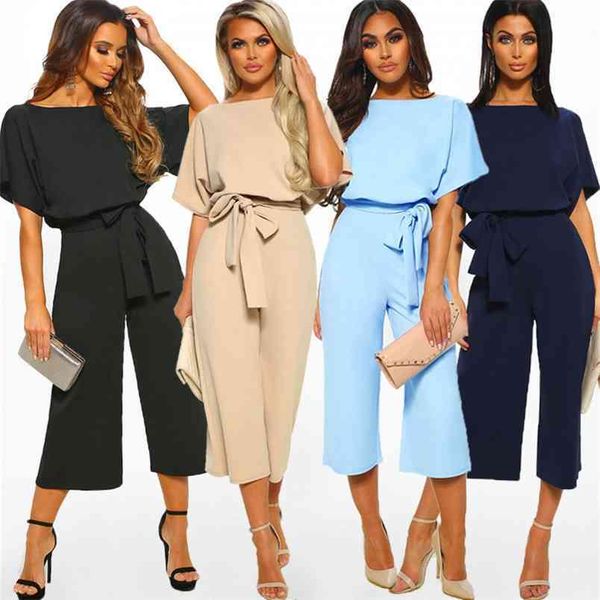 elegant short sleeve o neck bandage jumpsuits summer straight women's overalls office ladies casual wide leg jumpsuit women 210522, Black;white
elegant short sleeve o neck bandage jumpsuits summer straight women's overalls office ladies casual wide leg jumpsuit women 210522, Black;white