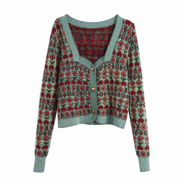 women's knits & tees women fashion square collar flower knitted za cardigans autumn female elegant long sleeve single breasted jacquard, White
women's knits & tees women fashion square collar flower knitted za cardigans autumn female elegant long sleeve single breasted jacquard, White