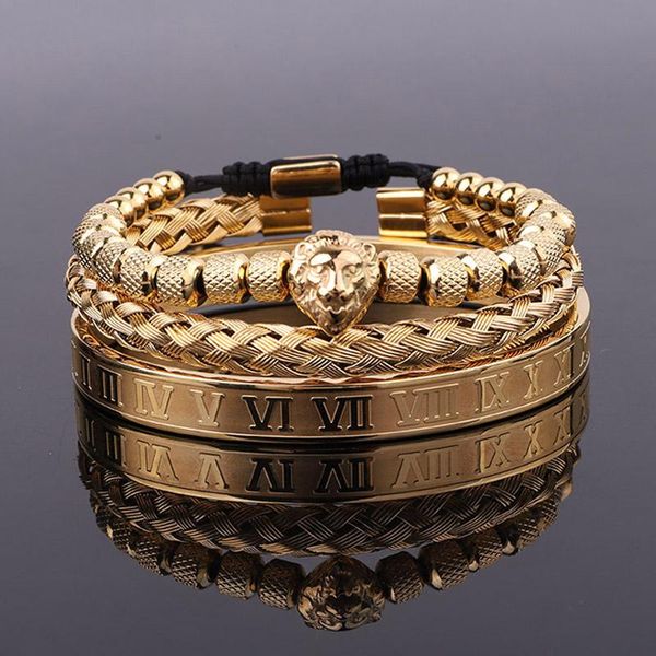 beaded, strands luxury bracelet set stainless steel roman bangle lion charm men jewelry handmade braided macrame bracelets gift, Black
beaded, strands luxury bracelet set stainless steel roman bangle lion charm men jewelry handmade braided macrame bracelets gift, Black