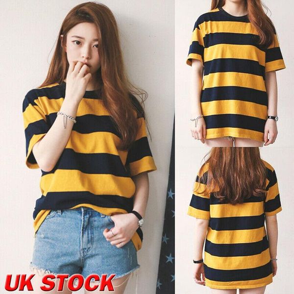 women's t-shirt 2021 summer women short sleeve o-neck bee striped casual loose t-shirts, White
women's t-shirt 2021 summer women short sleeve o-neck bee striped casual loose t-shirts, White