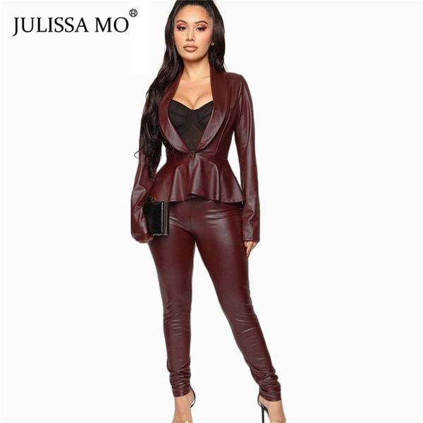 two piece dress julissa mo 2021 pu leather autumn winter outfits women set v-neck and long pants black female casual tracksuits, White
two piece dress julissa mo 2021 pu leather autumn winter outfits women set v-neck and long pants black female casual tracksuits, White