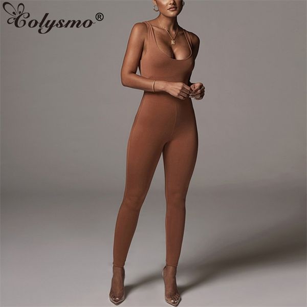 colysmo bodycon jumpsuit sleeveless stretch solid color summer casual party outfits fashion women joggers sports wear 210527, Black;white
colysmo bodycon jumpsuit sleeveless stretch solid color summer casual party outfits fashion women joggers sports wear 210527, Black;white