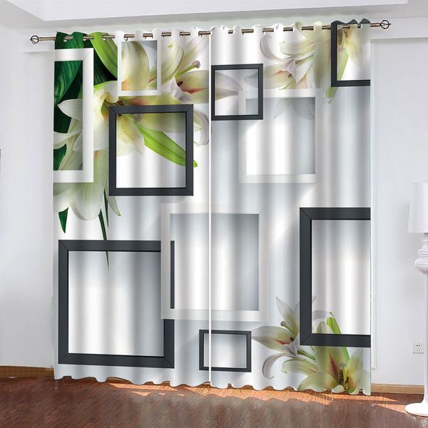 3d luxury home decor custom curtain stereo abstract square flower printing blackout curtains for living room bedroom
3d luxury home decor custom curtain stereo abstract square flower printing blackout curtains for living room bedroom