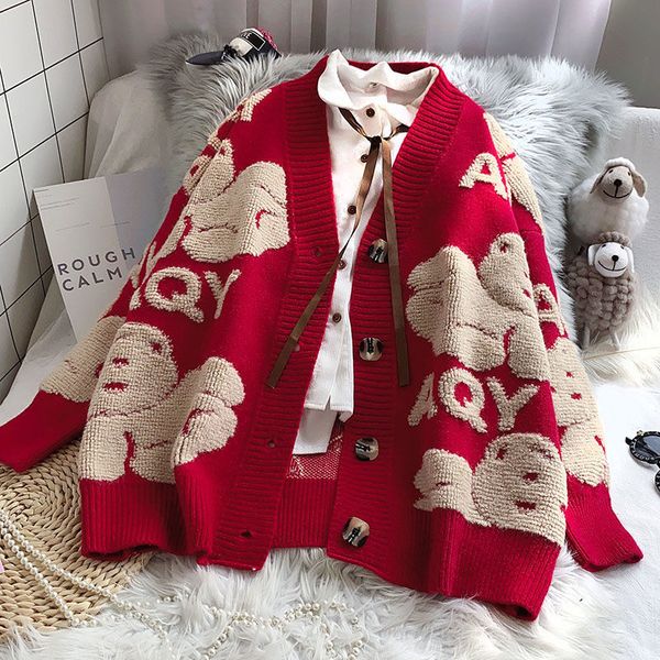 women's sweaters autumn winter women cardigan jacket cartoon print loose sweater coat v neck letter knitted woman clothes gvaa, White;black
women's sweaters autumn winter women cardigan jacket cartoon print loose sweater coat v neck letter knitted woman clothes gvaa, White;black