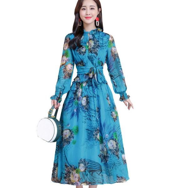 casual dresses summer chiffon floral women plus size print belt maxi boho beach elegant long sleeve dress vestidos c4, Black;gray
casual dresses summer chiffon floral women plus size print belt maxi boho beach elegant long sleeve dress vestidos c4, Black;gray