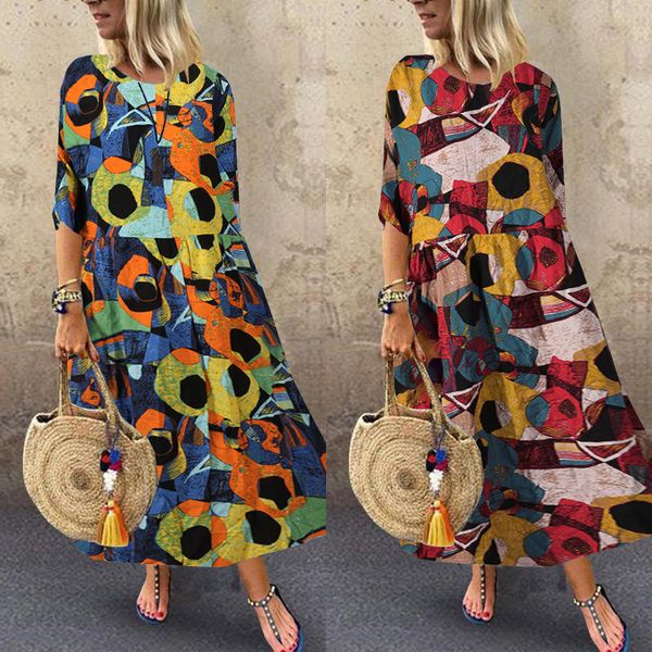2021zanzea women summer sundress bohemian printed dress 2021 fashion casual vestidos long maxi dresses beach robe femme plus size, Black;gray
2021zanzea women summer sundress bohemian printed dress 2021 fashion casual vestidos long maxi dresses beach robe femme plus size, Black;gray
