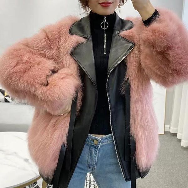 women's fur & faux women winter 2021 fashion real sheepskin leather collar coat oversize, Black
women's fur & faux women winter 2021 fashion real sheepskin leather collar coat oversize, Black