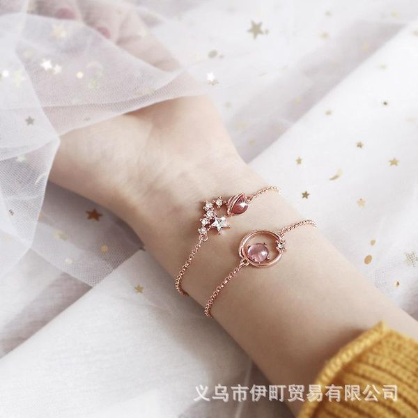 trendy personality pink glass bead bracelet girl student planet rose gold aurora simple dream exquisite charm bracelets, Golden;silver
trendy personality pink glass bead bracelet girl student planet rose gold aurora simple dream exquisite charm bracelets, Golden;silver