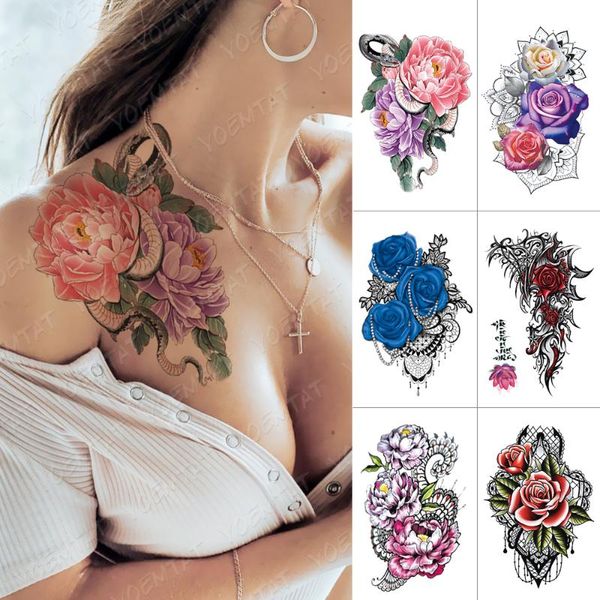temporary tattoos waterproof tattoo sticker snake peony lace flash rose flower body art arm water transfer fake tatoo women men
temporary tattoos waterproof tattoo sticker snake peony lace flash rose flower body art arm water transfer fake tatoo women men