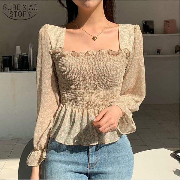 summer shirt long sleeve chiffon women floral square collar ruffled women's and blouse sweet slim 14470 210508, White
summer shirt long sleeve chiffon women floral square collar ruffled women's and blouse sweet slim 14470 210508, White