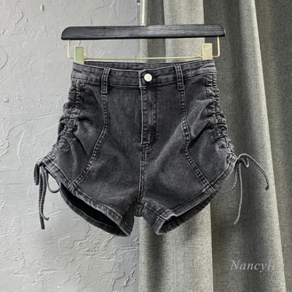 women's jeans gray denim shorts women's summer fashion pants drawstring tight short femme blue nancylim
women's jeans gray denim shorts women's summer fashion pants drawstring tight short femme blue nancylim