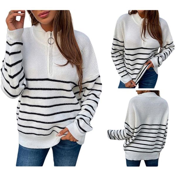 women's sweaters 2021 autumn women color block sweater girls adults zipper striped long sleeve round neck knitwear s//l/xl black/white, White;black
women's sweaters 2021 autumn women color block sweater girls adults zipper striped long sleeve round neck knitwear s//l/xl black/white, White;black
