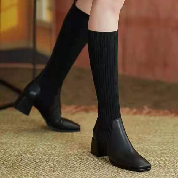 boots 2021 autumn women's knee-length tight socks ladies fashion square toe high heels women casual overshoes, Black
boots 2021 autumn women's knee-length tight socks ladies fashion square toe high heels women casual overshoes, Black