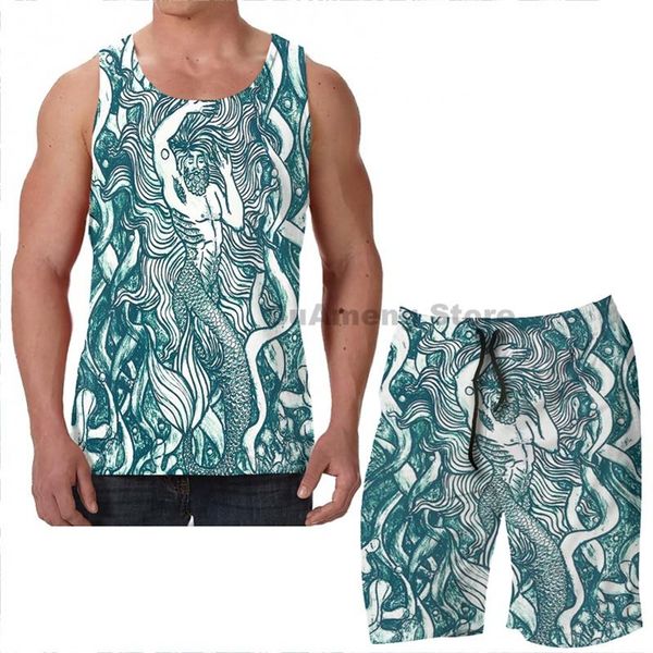 men's tracksuits summer funny print men tank women the merman beach shorts sets fitness vest, Gray
men's tracksuits summer funny print men tank women the merman beach shorts sets fitness vest, Gray