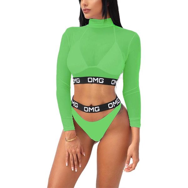women's swimwear women bikini set 3pcs swimming costume push-up padded bra mesh swimsuit long sleeve tankini, White;black
women's swimwear women bikini set 3pcs swimming costume push-up padded bra mesh swimsuit long sleeve tankini, White;black