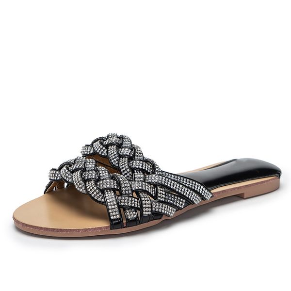 women's summer slipper ladies weave pu leather flat shoes fashion slippers women casual comfort shoe female footwear plus size trh7568u, Black
women's summer slipper ladies weave pu leather flat shoes fashion slippers women casual comfort shoe female footwear plus size trh7568u, Black