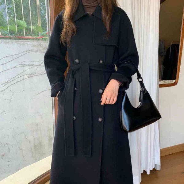 women's wool & blends onalippa women winter french temperament lapel double-breasted lace-up waist over the knee long double-sided wool, Black
women's wool & blends onalippa women winter french temperament lapel double-breasted lace-up waist over the knee long double-sided wool, Black