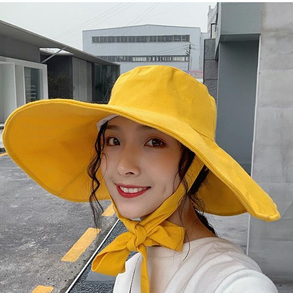 fashion summer hat for women fisherman cap solid color korea wide large brim sun protection beach bucket girls gift hats, Blue;gray
fashion summer hat for women fisherman cap solid color korea wide large brim sun protection beach bucket girls gift hats, Blue;gray