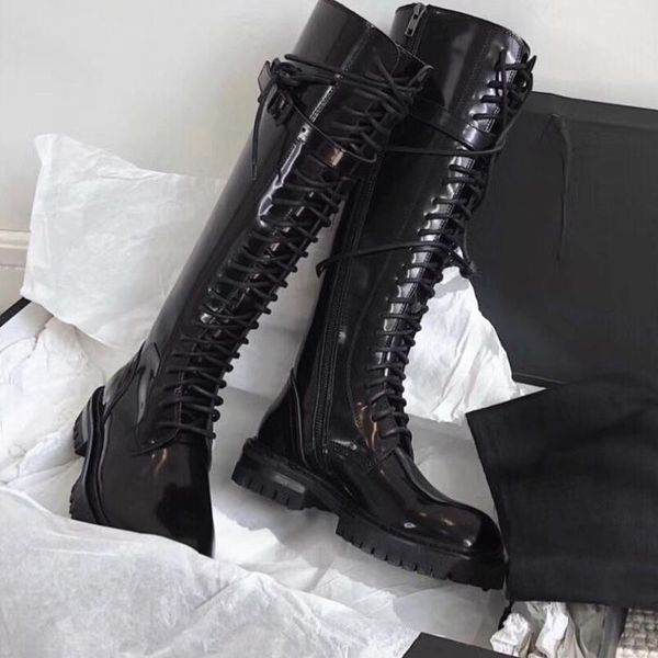 autumn winter boots patent leather cross straps boots high british knees women's shoes womens winter fashion 2020, Black
autumn winter boots patent leather cross straps boots high british knees women's shoes womens winter fashion 2020, Black