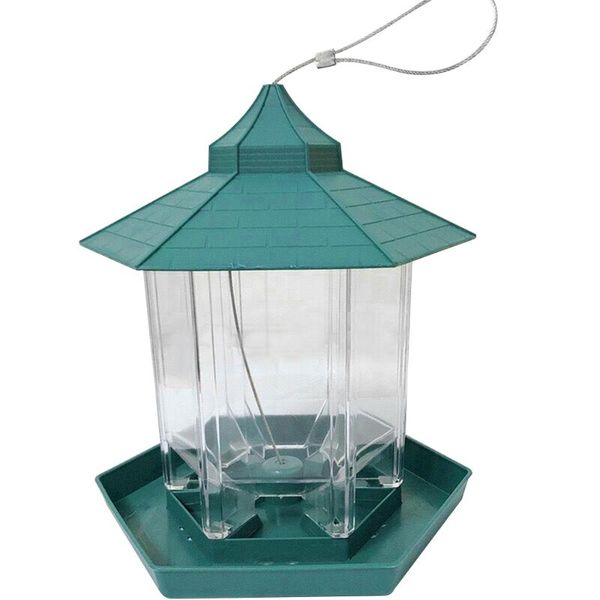 bird feeder hexagon shaped plastic green waterproof with roof hanging wild for garden yard decoration cages
bird feeder hexagon shaped plastic green waterproof with roof hanging wild for garden yard decoration cages