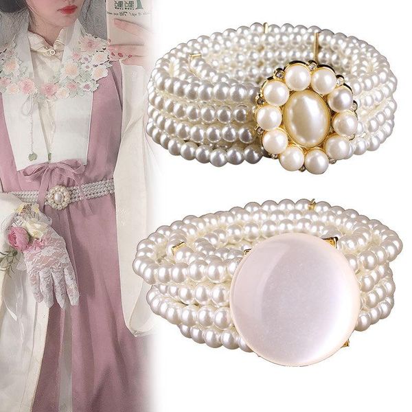 fashion pearls waistband female elastic beads chain decorative temperament all-match accessories dress elegant simple belts, Black;brown
fashion pearls waistband female elastic beads chain decorative temperament all-match accessories dress elegant simple belts, Black;brown