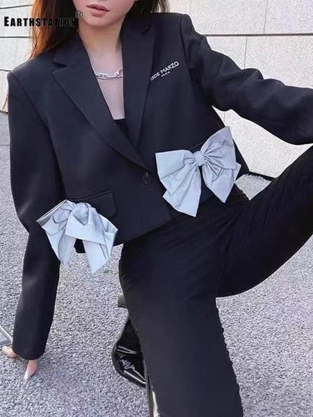 women's jackets retro contrast color luminous bowknot high waist suit collar short coat ladies autumn fashion all-match top, Black;brown
women's jackets retro contrast color luminous bowknot high waist suit collar short coat ladies autumn fashion all-match top, Black;brown