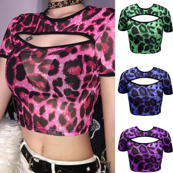 women's t-shirt leopard print cropped women short sleeve cut out bandage backless hole elastic shirt ladies slim, White
women's t-shirt leopard print cropped women short sleeve cut out bandage backless hole elastic shirt ladies slim, White